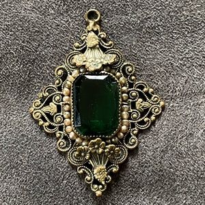 Vintage Emerald Necklace Pendant